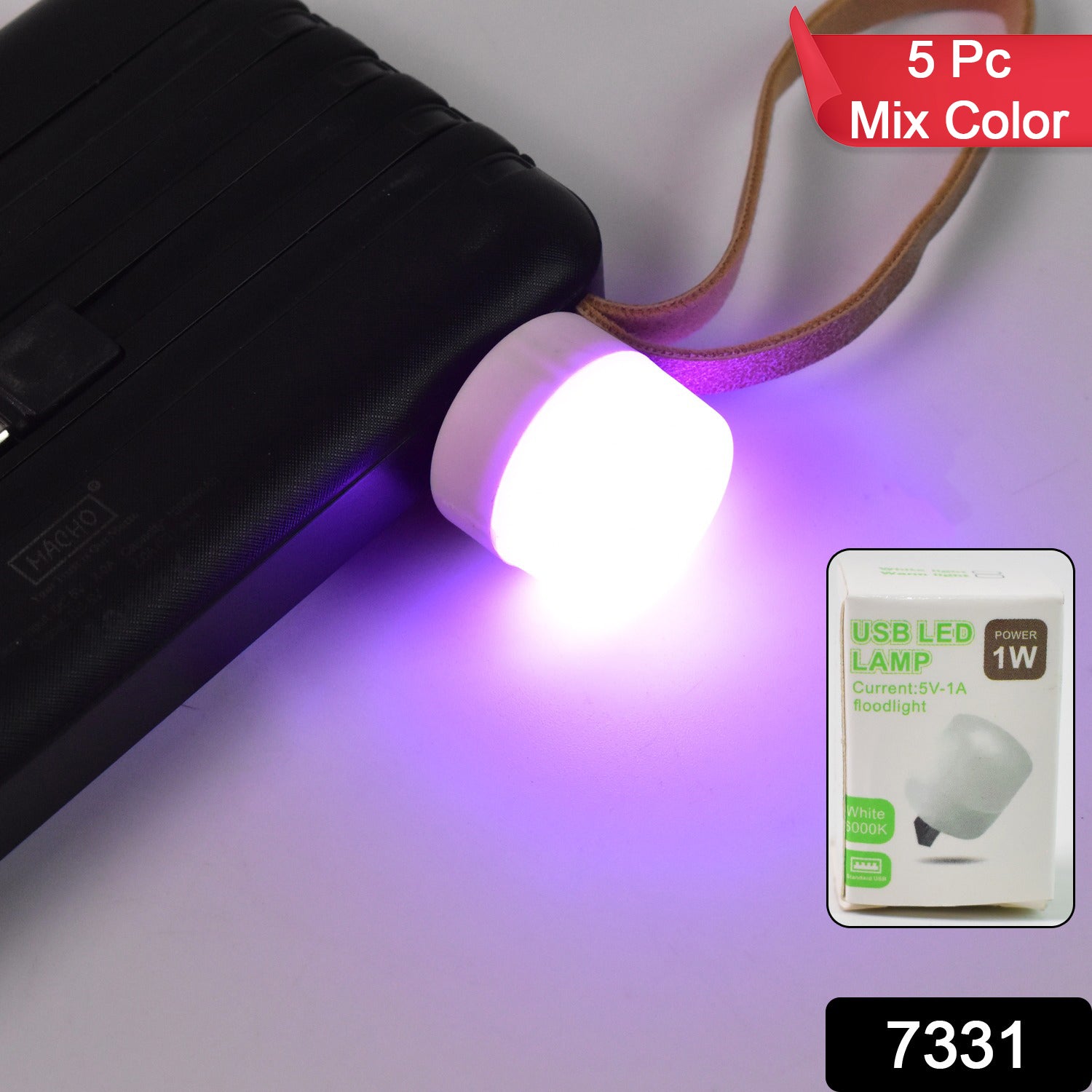 Usb Led Lamp Night Light Mini Portable For Pc And Laptop (5 Pcs Mix Color) - BP4U