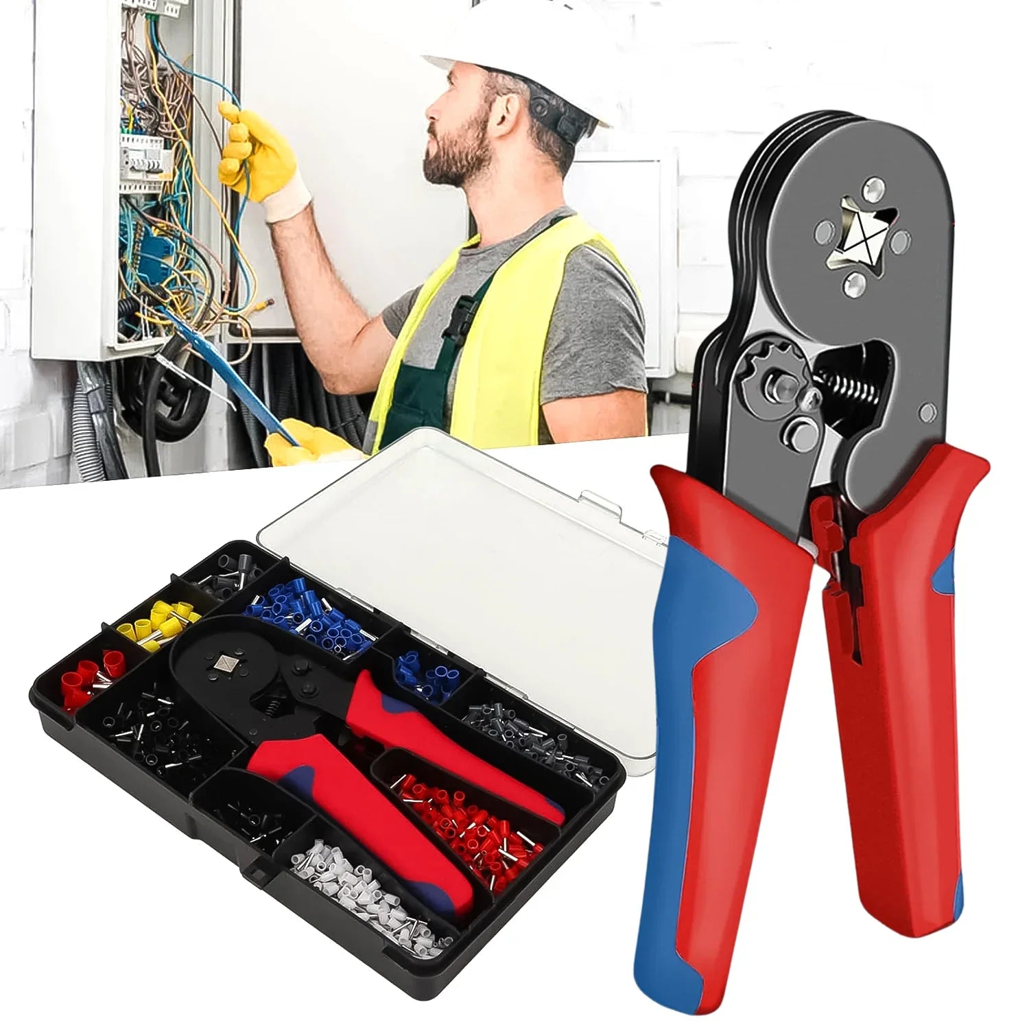 Wire Ferrule Kit With 1200pcs Wire End Ferrules Crimper Plier - BP4U